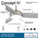 54" Concept IV 3 -Blade LED Smart Standard Ceiling Fan with Remote Control and Light Kit Included