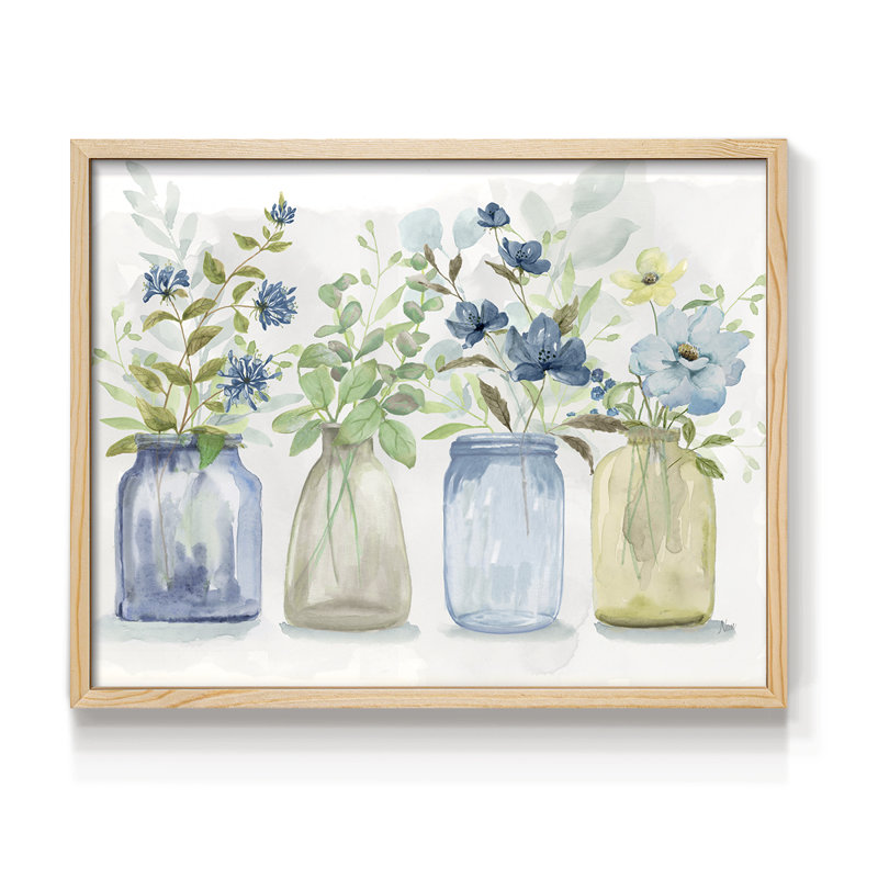Blue Pickings - Reproduction encadrée - Restickable, H 8 po x l 10 po, Naturel