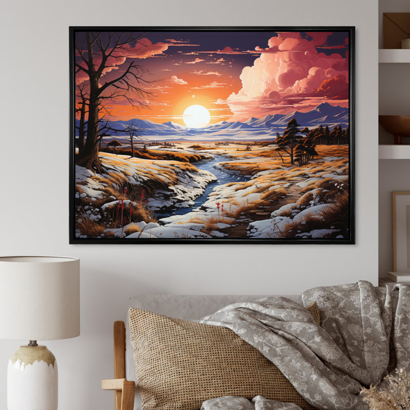 «Sky Celestial Symphony Pastoral», reproduction sur toile, Cadre flottant noir, H 30 po x l 40 po x P 1,5 po