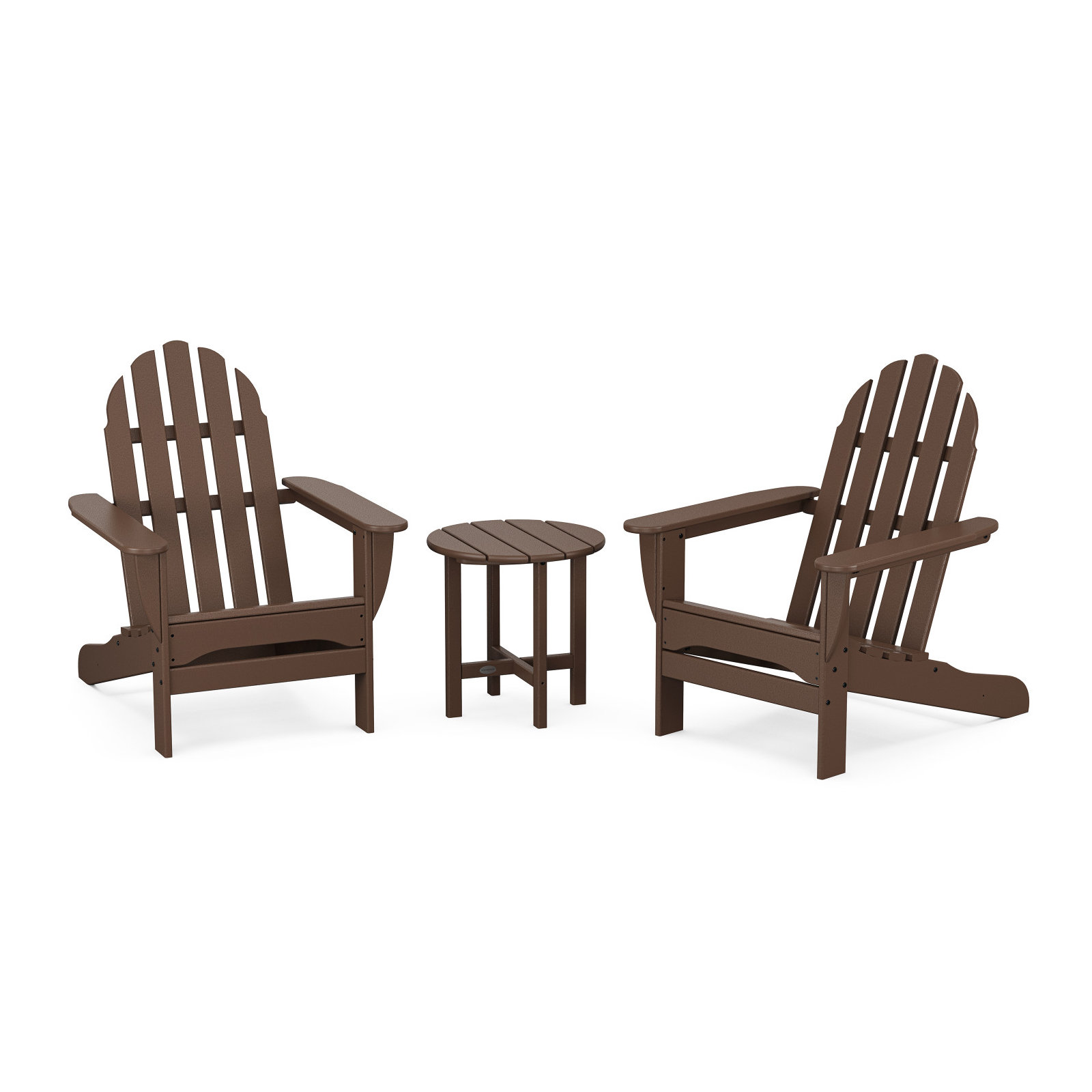 POLYWOOD Classic Adirondack 3 Piece Seating Group, Mahogany