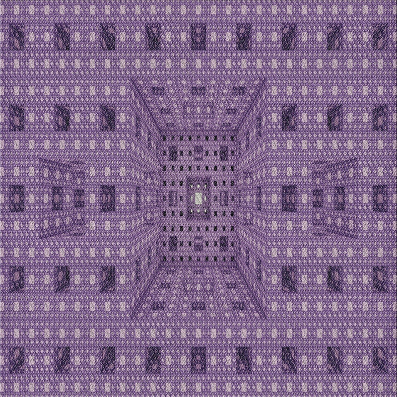 Tapis mauve à métier motorisée, Carré 3 pi