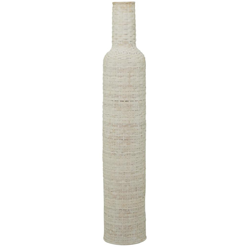 Africia Wood Floor Vase, 47.5" H x 8.5" W x 8.5" D, White