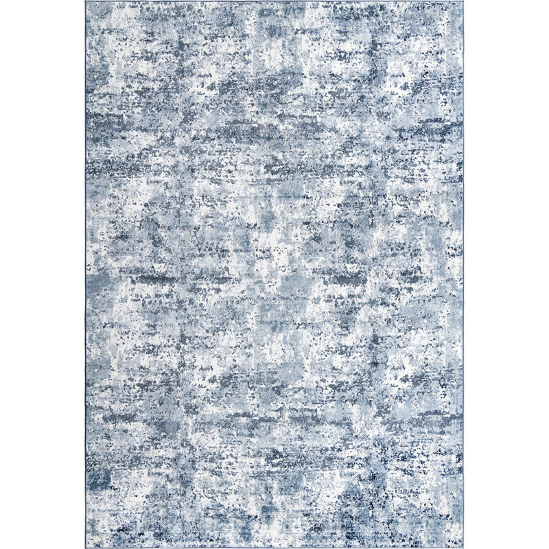 Tapis abstrait bleu, Rectangle 10 pi x 14 pi