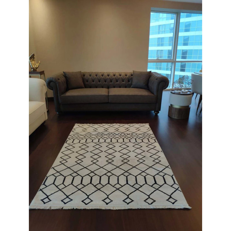 Tapis en coton avec envers antidérapant Lanney, Rectangle 3 pi 3 po x 16 pi 5 po