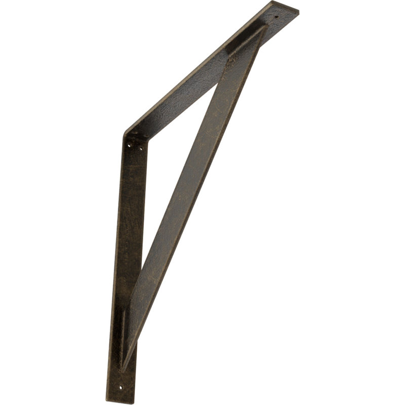 Support traditionnel en acier, H 20 po x l 2 po x P 20 po, Or pâle antique