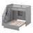 Twin Over Full Bunk Bed With LED Lights, Solid Wood Bunk Bed With Shelves,Stairs And Wardrobe-2010843825