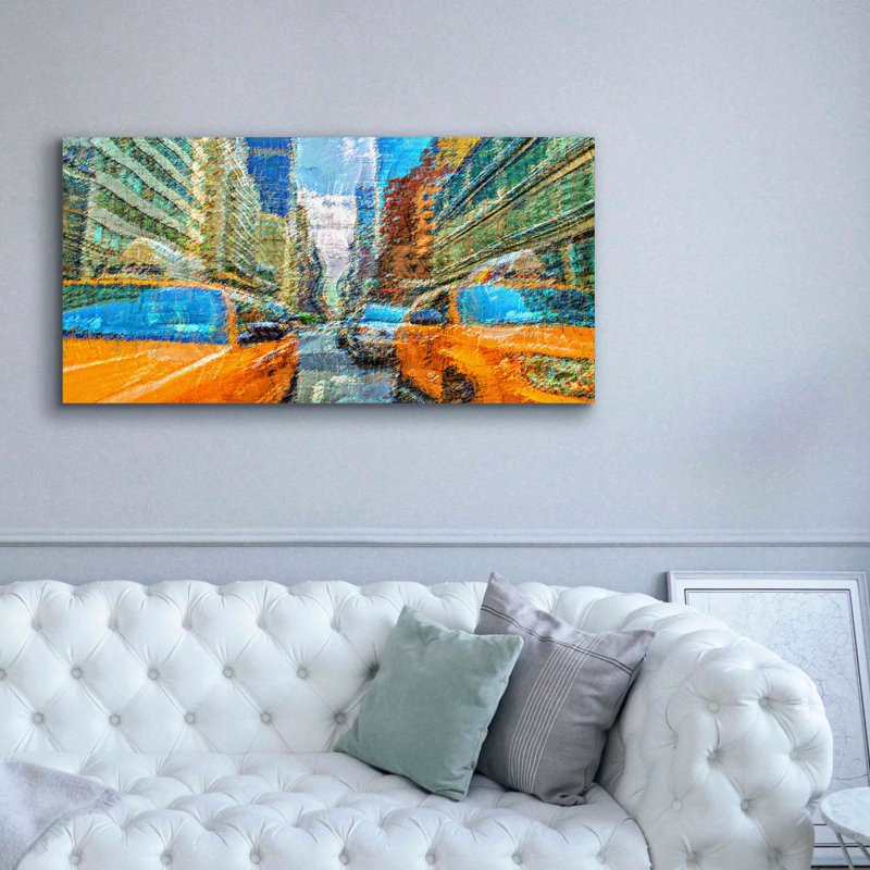 «Taxi» par David Manlove, estampe numérique sur toile, H 30 po x l 60 po x P 1,5 po