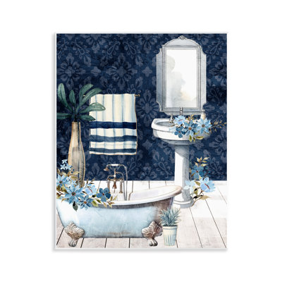 «Blue Bath Floral», plaque murale par Kim Allen