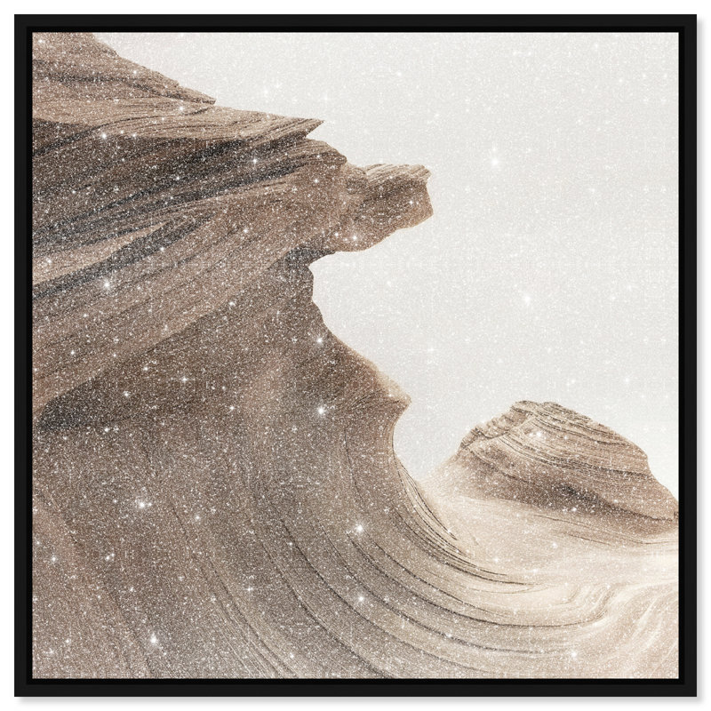 Stoic Sandstone II Canvas Abstract Print by Oliver Gal, Black Frame, 12 x 12, 21"H x 21"W, Black Floater Frame