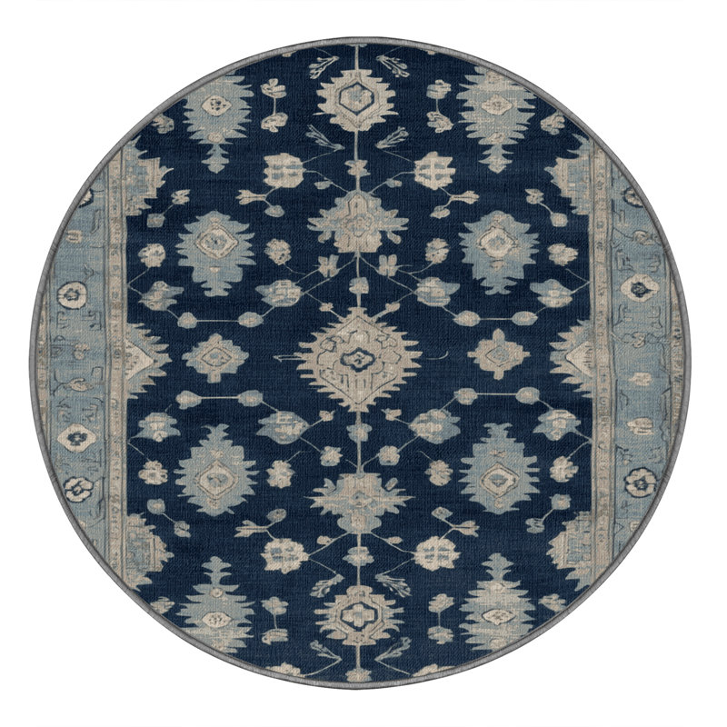 Tapis brun lavable à la machine, Rond 7 pi