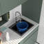 Évier de buanderie composite en quartz noir de 21 po avec lavabo utilitaire à cuve simple de 12 po de profondeur-133205104