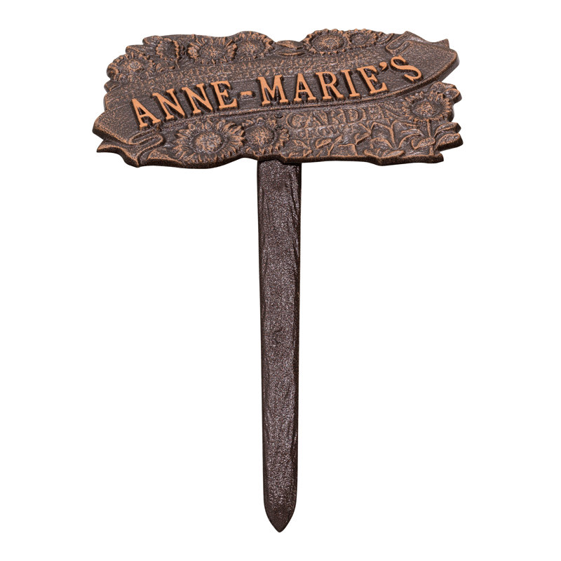 TLC Personalized Garden Sign, Antique Copper, Yes