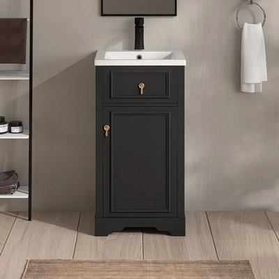 Meuble-lavabo simple 20 po avec comptoir en céramique