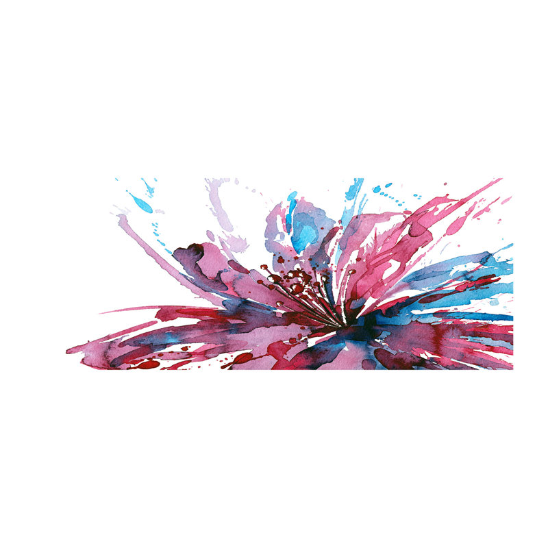 Abstract Flower - Print, Canvas, 50cm H x 125cm W x 2cm D