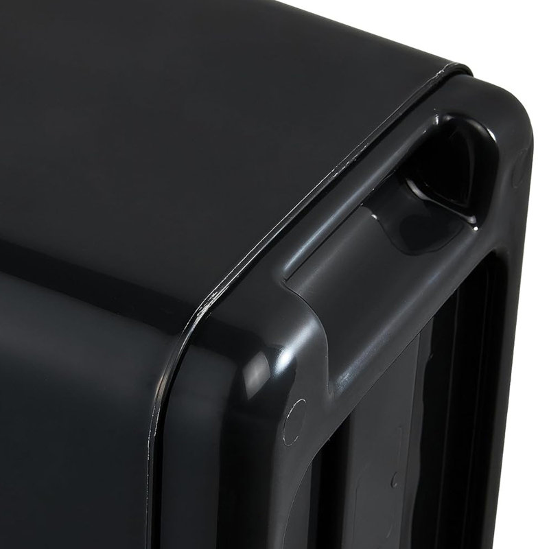 Keeeper waste bin with flip lid, Black/Blue, 6.60, 47.50" H x 24" W x 39.50" D
