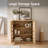 Ann 31.14'' Sideboard Buffet Cabinet With Curved Handles & Adjustable Shelves, Natural Oak-617408955
