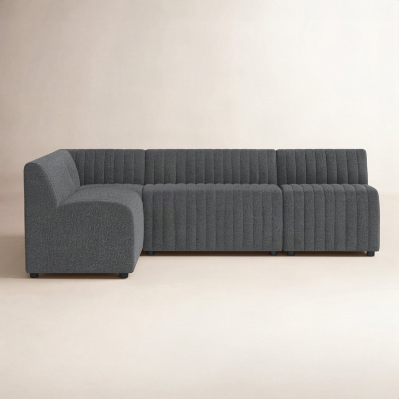 Canapé modulaire Brandt,  31.5" H x 91.5" W x 66.5" D, Polyester gris