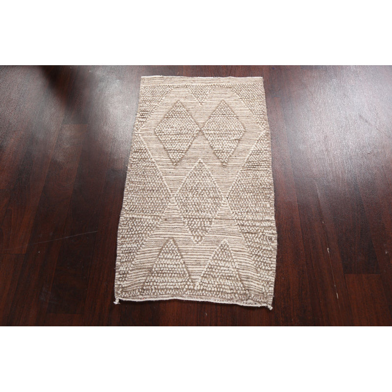 One-of-a-Kind 3' 4'' X 1' 11'' New Age Wool Area Rug in Beige