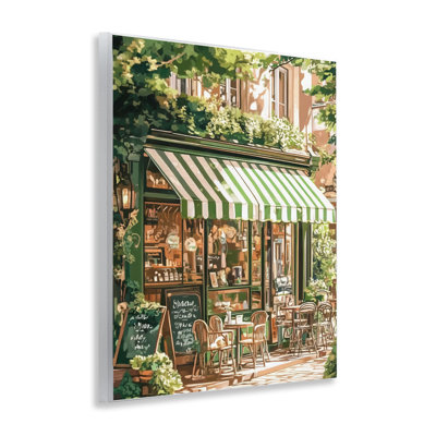 Coffee Shop Awning & Greenery Wall Plaque, design by LSR Design Studio