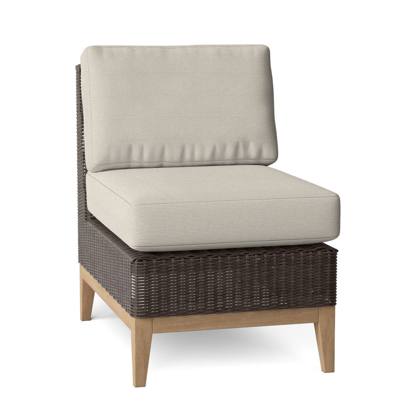 Frances Outdoor Armless Lounge Chair, Canvas Rain, Frances Black