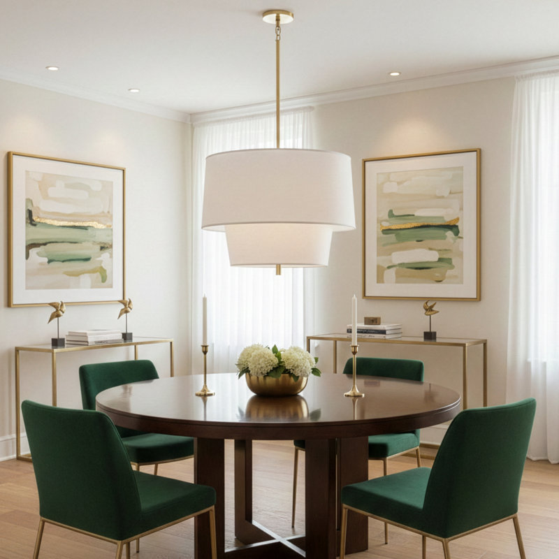 Decker 3 - Light Pendant, White, Modern Brass