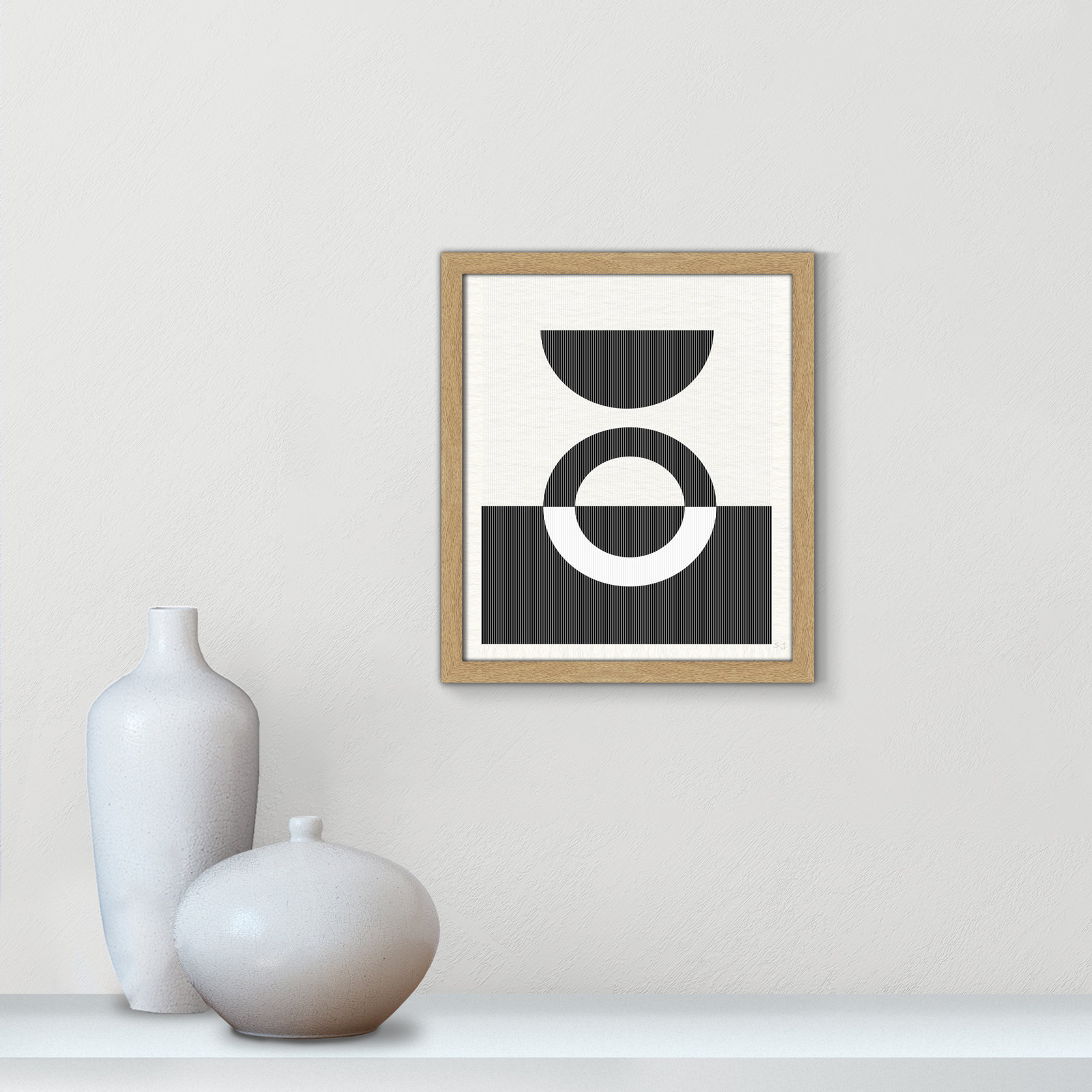 Eclipse III, 15" H x 13" W x 0.75" D, Natural Framed