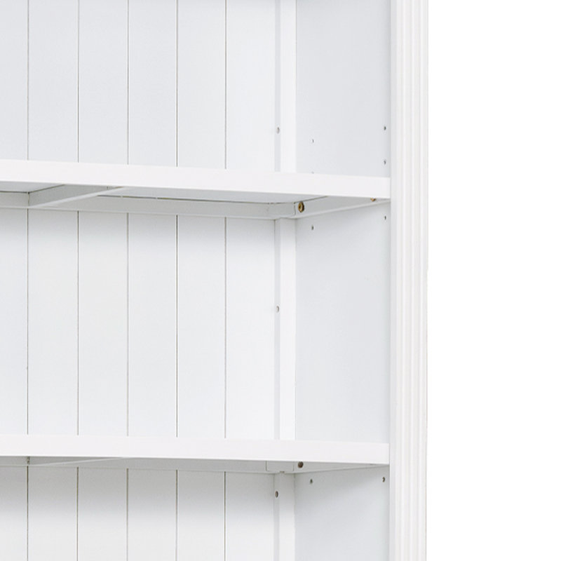 Bibliothèque de rangement de 211 cm de haut avec 5 tablettes réglables, éclairage DEL, pour salon et bureau, blanche. Ensemble idéal de 208 cm.
