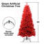 Arbre de Noël rouge de 4 pi - arbre en PVC rouge pur avec 456 pointes, branches articulées pour une installation facile, support en métal stable, décoration audacieuse des Fêtes-238684639