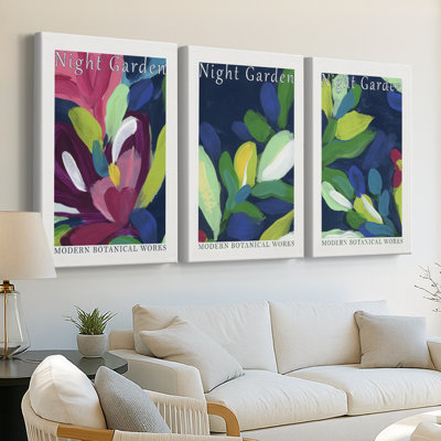 «Night Garden», exposition d'affiches sur toile tendue sur mesure - 3 pièces