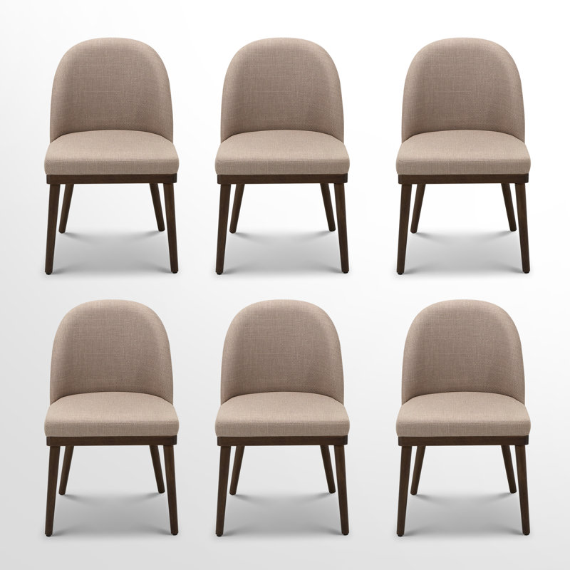 Chaises de salle à manger rembourrées, 6, Brun
