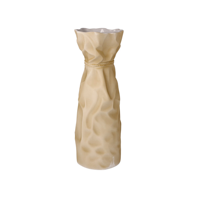 Table Vase 1, 30cm H x 11cm W x 11cm D, Beige