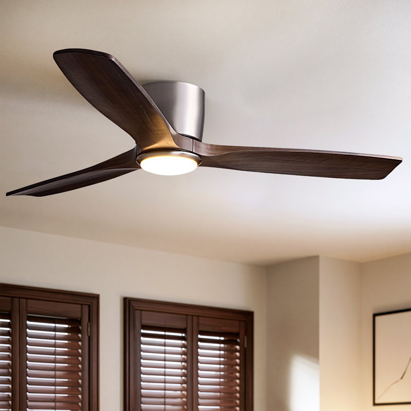 52" Flush Mount Ceiling Fan with Light Low Profile Ceiling Fans