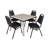 Kee Square Breakroom Table Top, 4 Restaurant Stack Chairs