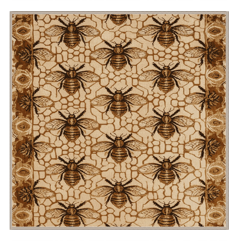 Tapis brun français lavable à la machine, Carré 7 pi