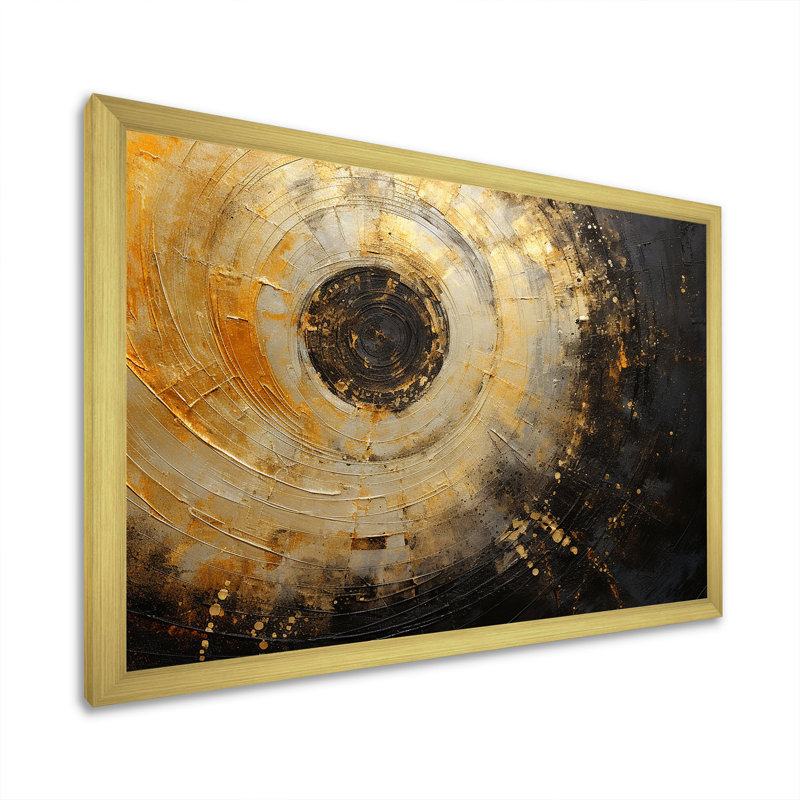" Celestial Contrast Spirals II ", Gold Single Picture Frame, 12" H x 20" W x 1" D