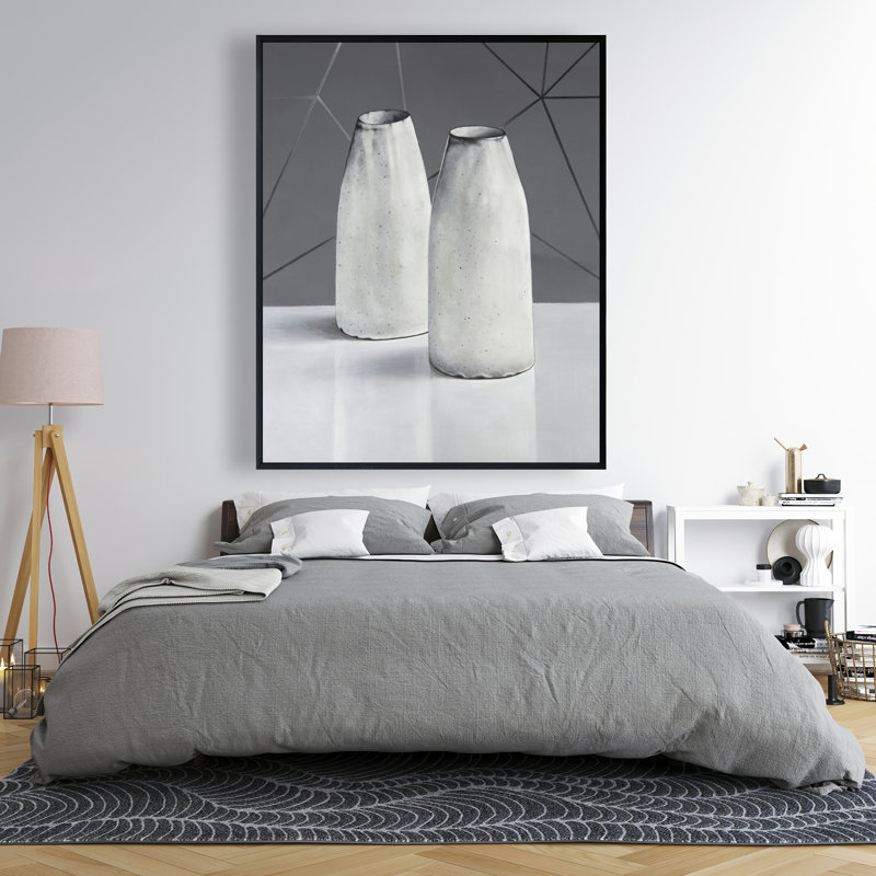 Vases - Toile encadrée objet monochrome pour la décoration intérieure