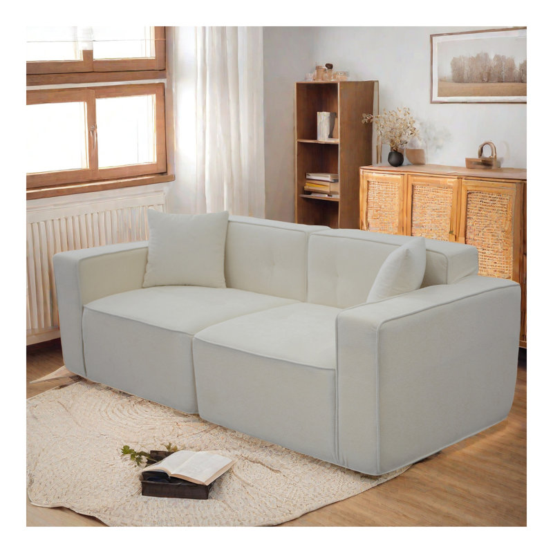 Canapé en peluche pleine compression avec 2 ou 3 sièges Mid-Century