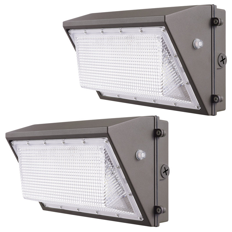 Gray LED Hardwired Dusk to Dawn Outdoor Security Lights Set