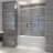 60 in. W x 57 in. H Bypass Semi-Frameless Tub Door with Header and Clear Glass-59866357