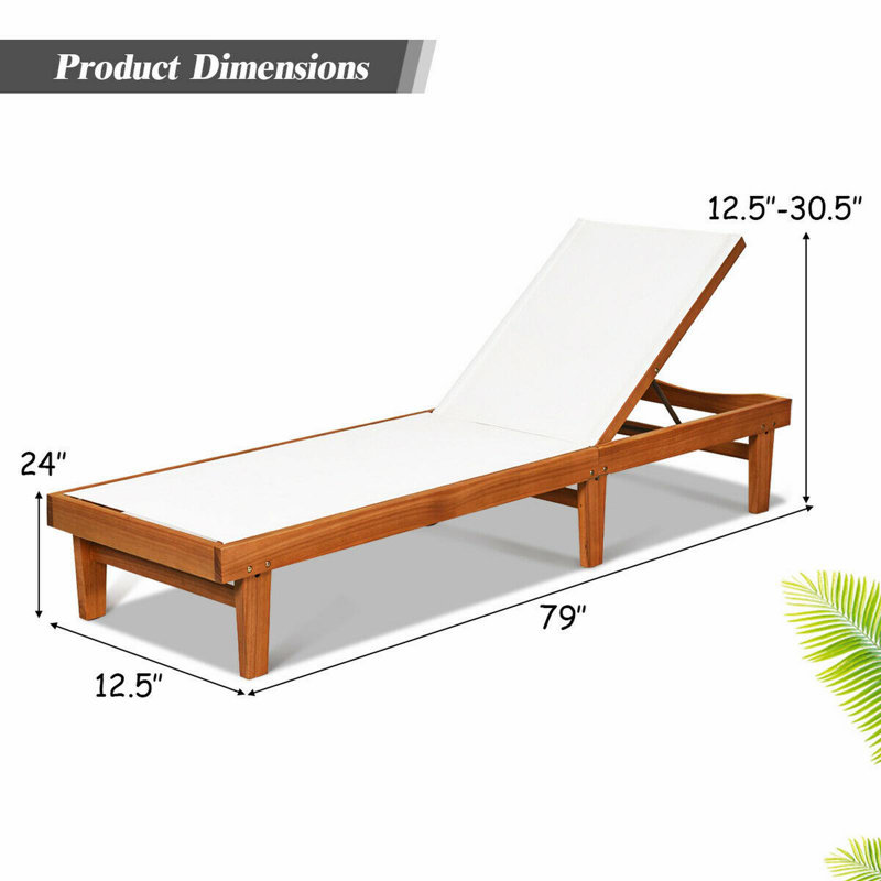 Olari Outdoor Eucalyptus Wood Chaise Lounge