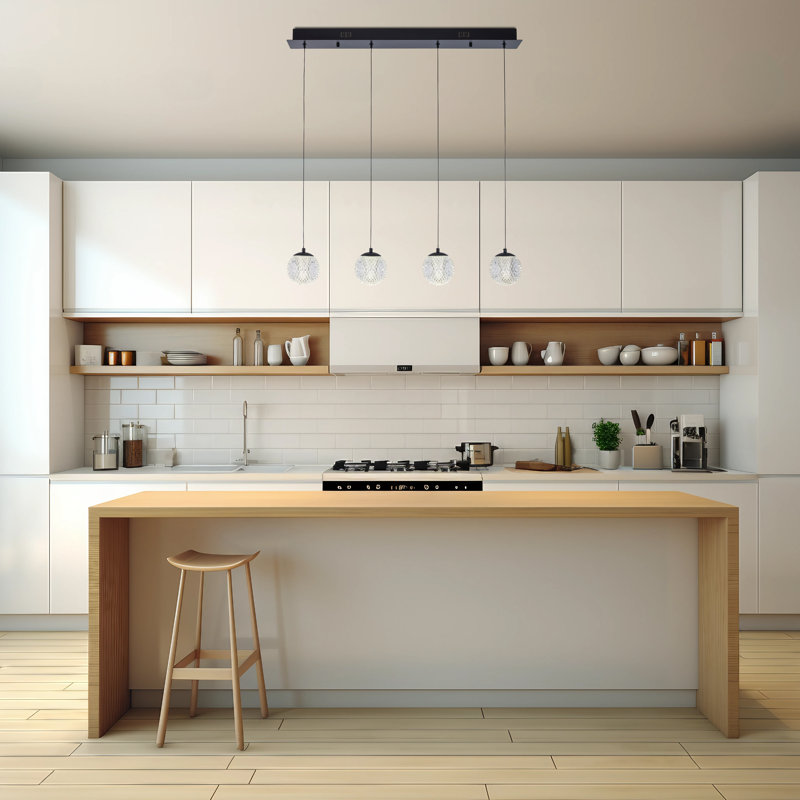Luminaire suspendu linéaire à 4 lumières DEL Laziah