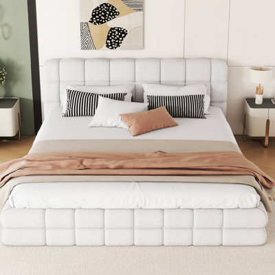 Grand lit plateforme tapissier