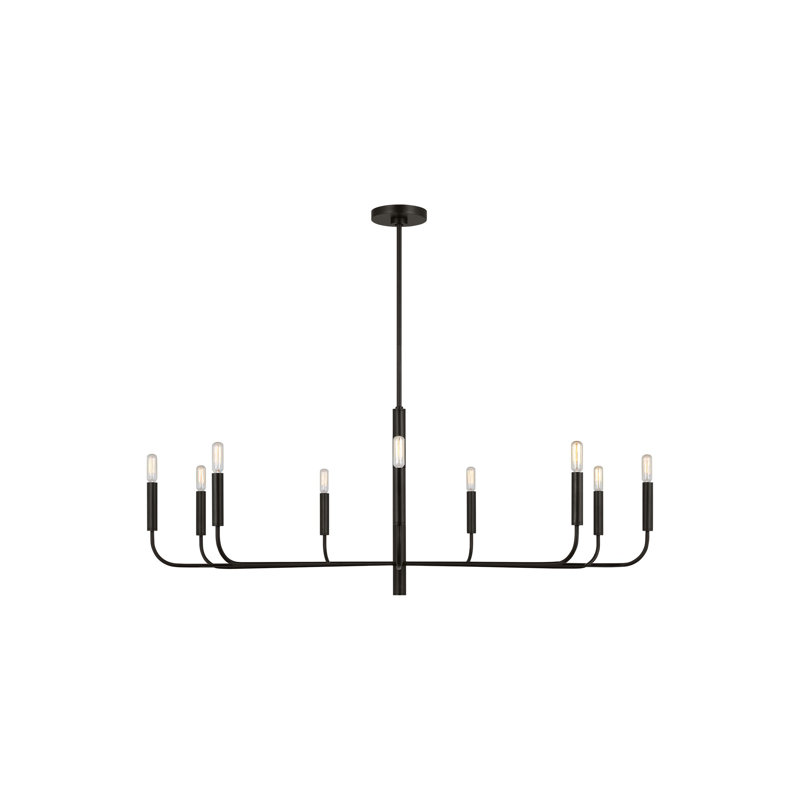 Brianna Wide Chandelier, Aged Iron