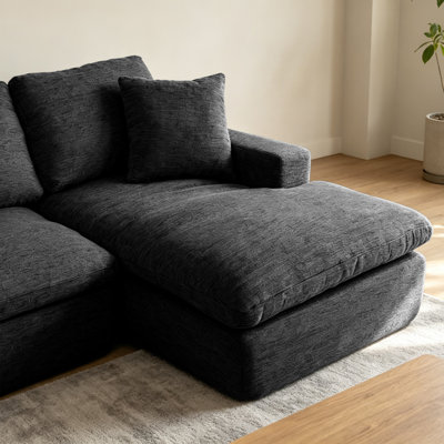 Chaise longue en chenille de 39,4 pouces orientée vers la droite