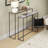 2 Piece Set 29"H/33"H Gold Aluminum Nested Side Tables with Multi-Colored Tops, Modern Accent Tables with Iron Frame for Living Room or Entryway