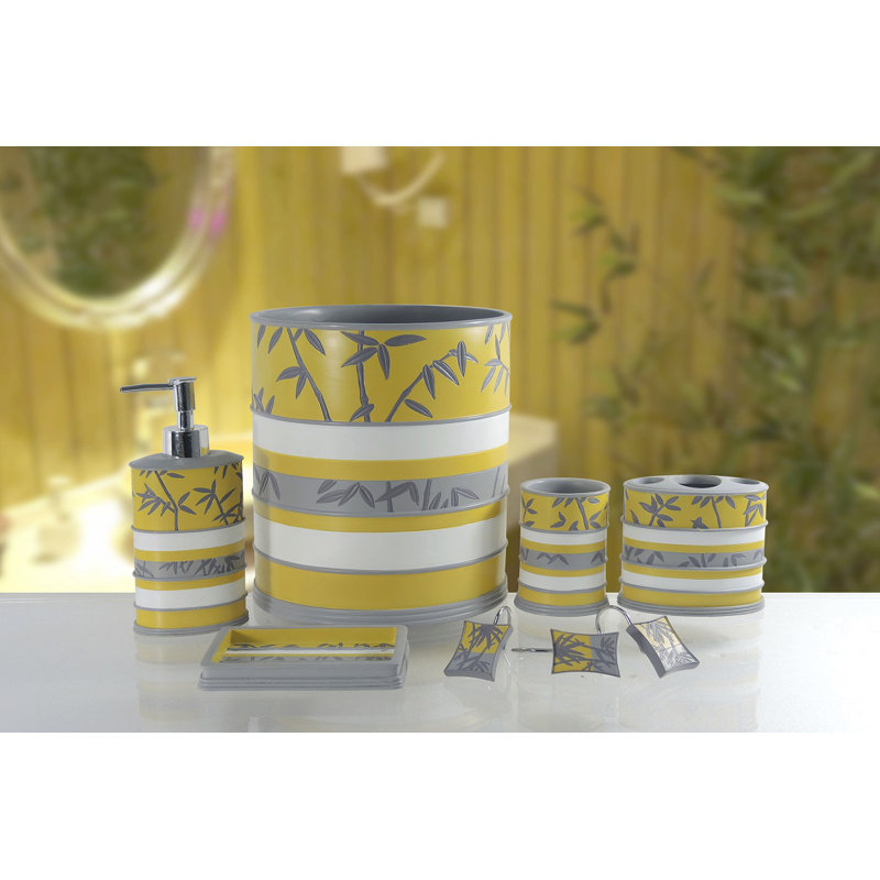 Florine Resin Bathroom Accessory Set, Yellow