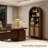 Arched Rattan Bookshelf with Storage Cabinet-1062279368