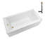 Baignoire en alcôve en acrylique blanc brillant avec drain extérieur 60 po x 32 po Streamline-101699625