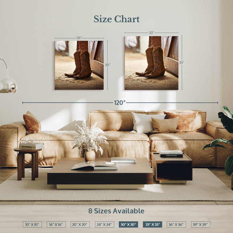 Lelar Barn Cowboy Boots, 33" H x 33" W
