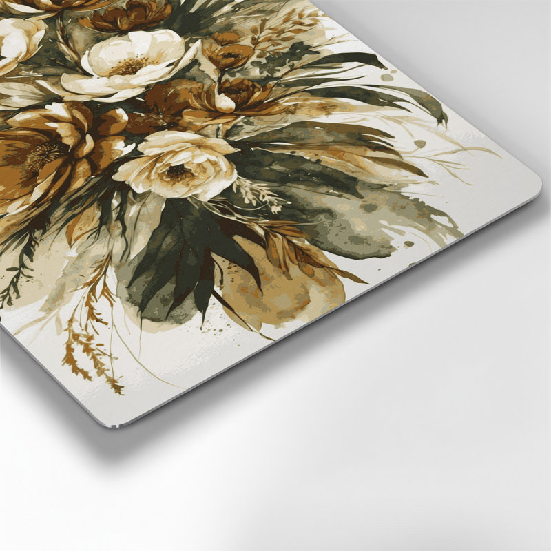Aquarelle, art mural 79 beige en métal, 10" H x 8" W